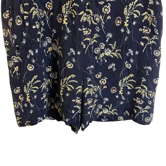 LOFT navy floral sleeveless romper jumpsuit spring summer cool breezy casual - Picture 7 of 12